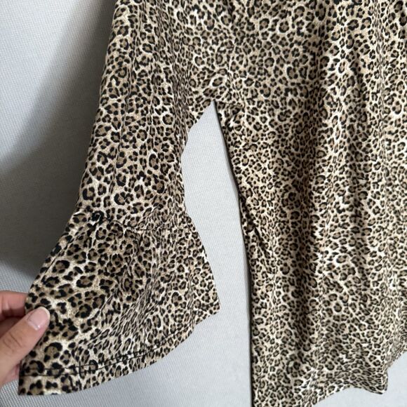 Michael Kors Top Extra XL Large Women Leopard Print Cotton Blend 3/4 Sleeves NWT - Picture 5 of 8
